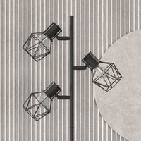 Lampada da Terra 3 Luci Orientabili 40W 41x28x169 cm in Metallo Nero