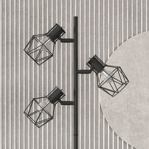 Lampada da Terra 3 Luci Orientabili 40W 41x28x169 cm in Metallo Nero