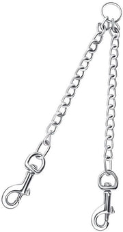 Cinturino per cani a doppia chiusura senza nodo - Materiale leggero metallico - Rotativo 360° - Adatto per 2 cani - Duraturo e inox - Cinturino per cani