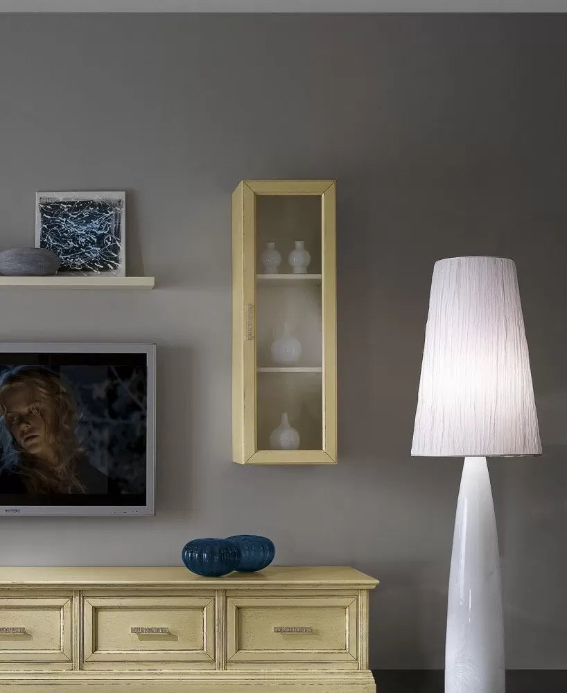 Parete attrezzata porta tv in legno shabby avorio l.303 - Mobili 2G