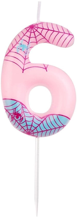 Decorazione per torta spinata rosa - Taartkaars - Decorazione per festa di compleanno - Decorazione per Halloween - Dimensioni: 11x4cm - Materiaal: Vetro