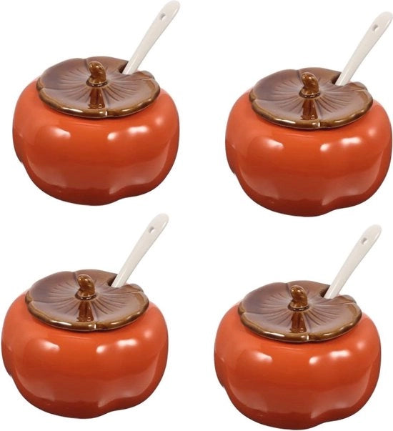 Set di 4 contenitori in vetro decorativi con coperchi - Conservazione aereostatica per spezie e snack