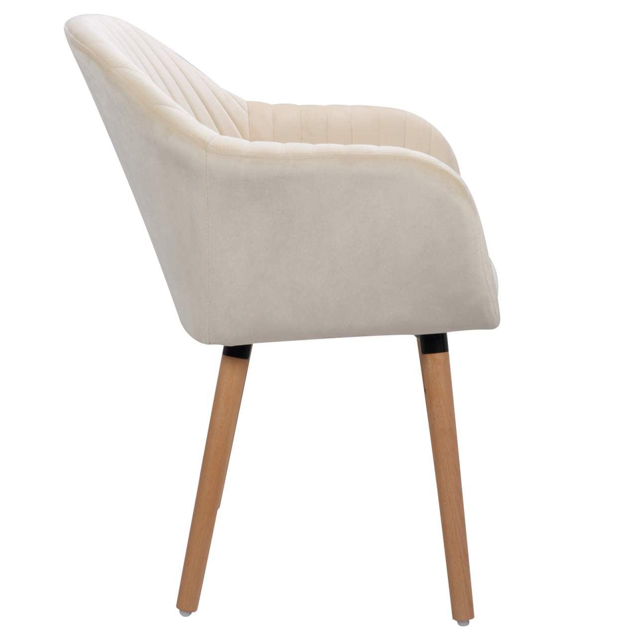 Sedie da pranzo in velluto bianco crema in 2 pezzi 19_0000368