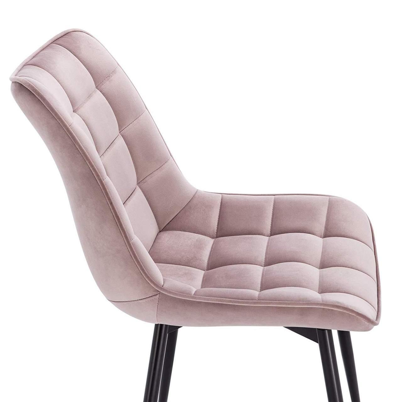 Sedie da cucina 2 pezzi in velluto rosa 19_0000393