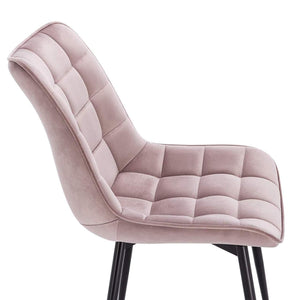 Sedie da cucina 2 pezzi in velluto rosa 19_0000393