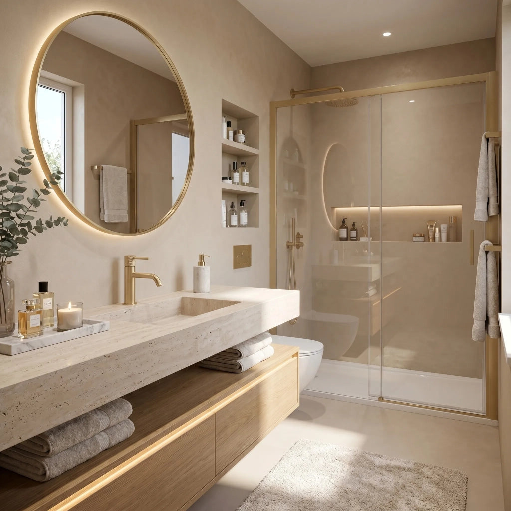 Rubinetto Da Lavabo Rea Venti Brush Gold Low