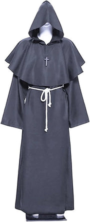 Costume da monaco con cappuccio - Costume di Halloween - Costume di cosplay - Costume medievale - Costume da uomo - Materiale di alta qualità Polyester