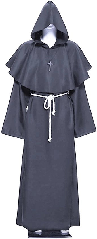 Costume da monaco con cappuccio - Costume di Halloween - Costume di cosplay - Costume medievale - Costume da uomo - Materiale di alta qualità Polyester