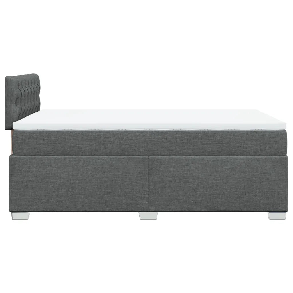 Giroletto a Molle con Materasso Grigio Scuro 120x200 cm Tessuto