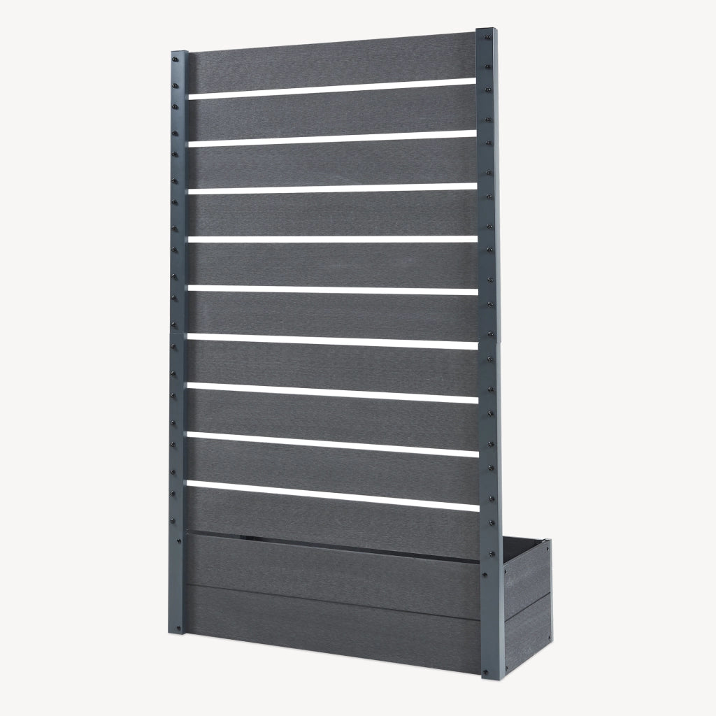 Fioriera con Spalliera Heerde in WPC 150 x 90 x 38 cm Grigio [en.casa]