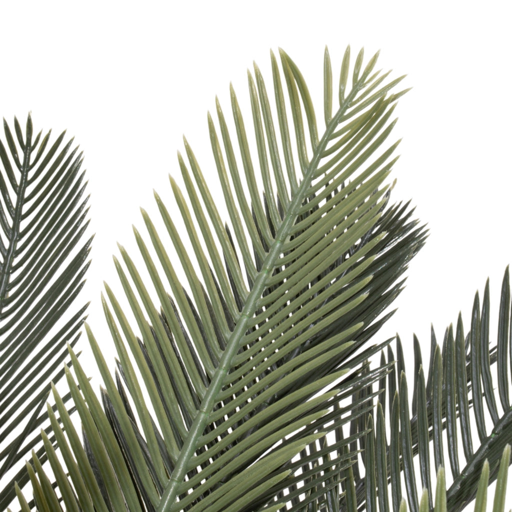 Cycas 85 - Pianta Artificiale Decorativa Tropicale Cycas H85 cm per Interno Esterno con Vaso Beige