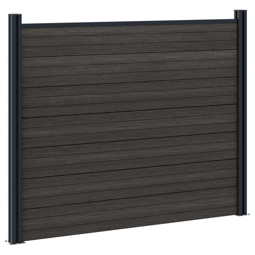 Pannello di Recinzione 5 pcs WPC e Alluminio Nero