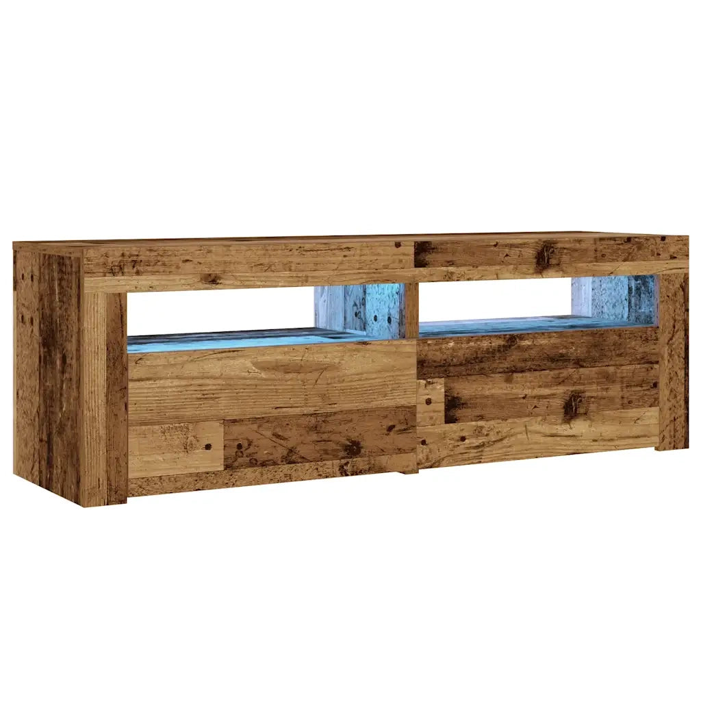 Comodini 2 pz con Luci LED Legno Antico 60x35x40 cm 3329161