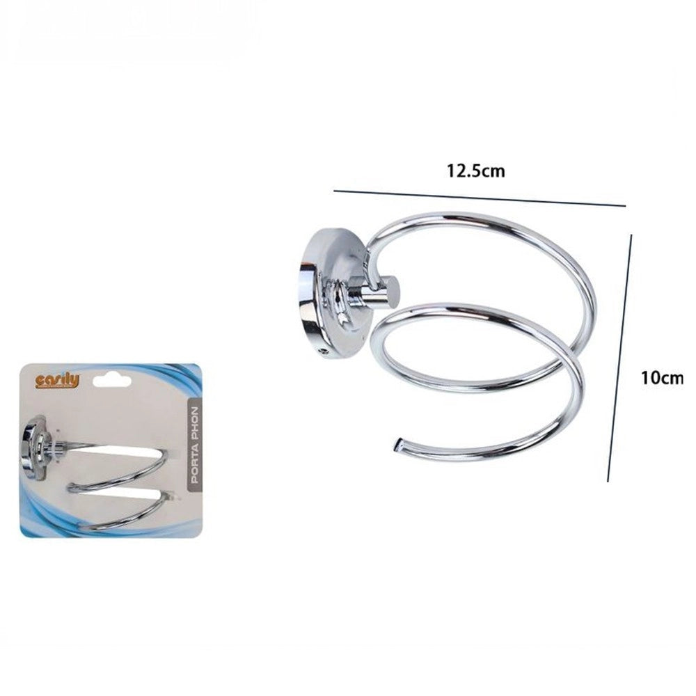 Trade Shop - Supporto Porta Phon Asciugacapelli Fissaggio A Parete Muro Moderno Bagno 79806 -