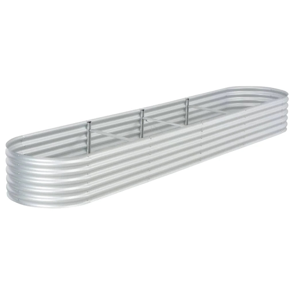Fioriera rialzata piante fiori giardino 400 x 80 x 44 cm acciaio zincato argento 02_0001050