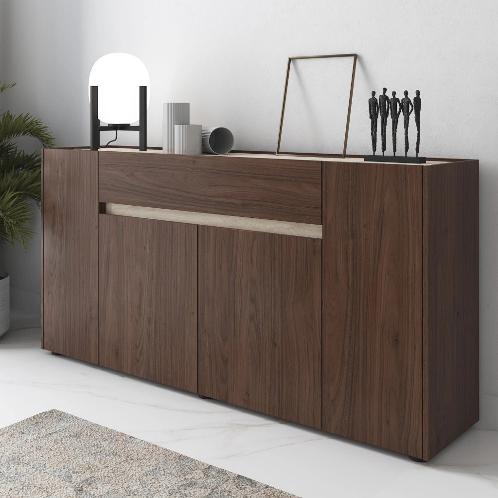 Madia Cirimido, Credenza un Cassetto, 170x40x85h cm Marrone Noce