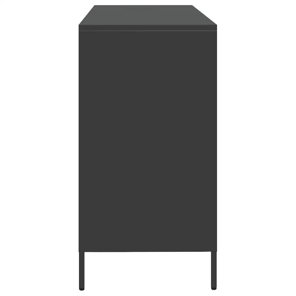Credenza Nera 135x39x73,5 cm in Acciaio Laminato a Freddo 3307167