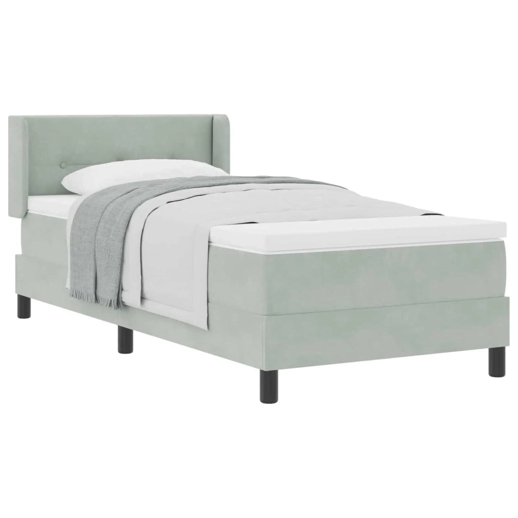Letto a molle con testiera Grigio chiaro 200 x 80 cm Velluto 3341438