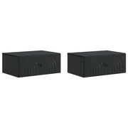 Mobiletto da notte a muro 2 pcs Nero 49 x 34,5 x 20 cm 898108