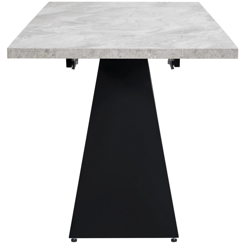 Tavolo da pranzo allungabile 99-159x74x77 cm; MDF e metallo; nero e grigio
