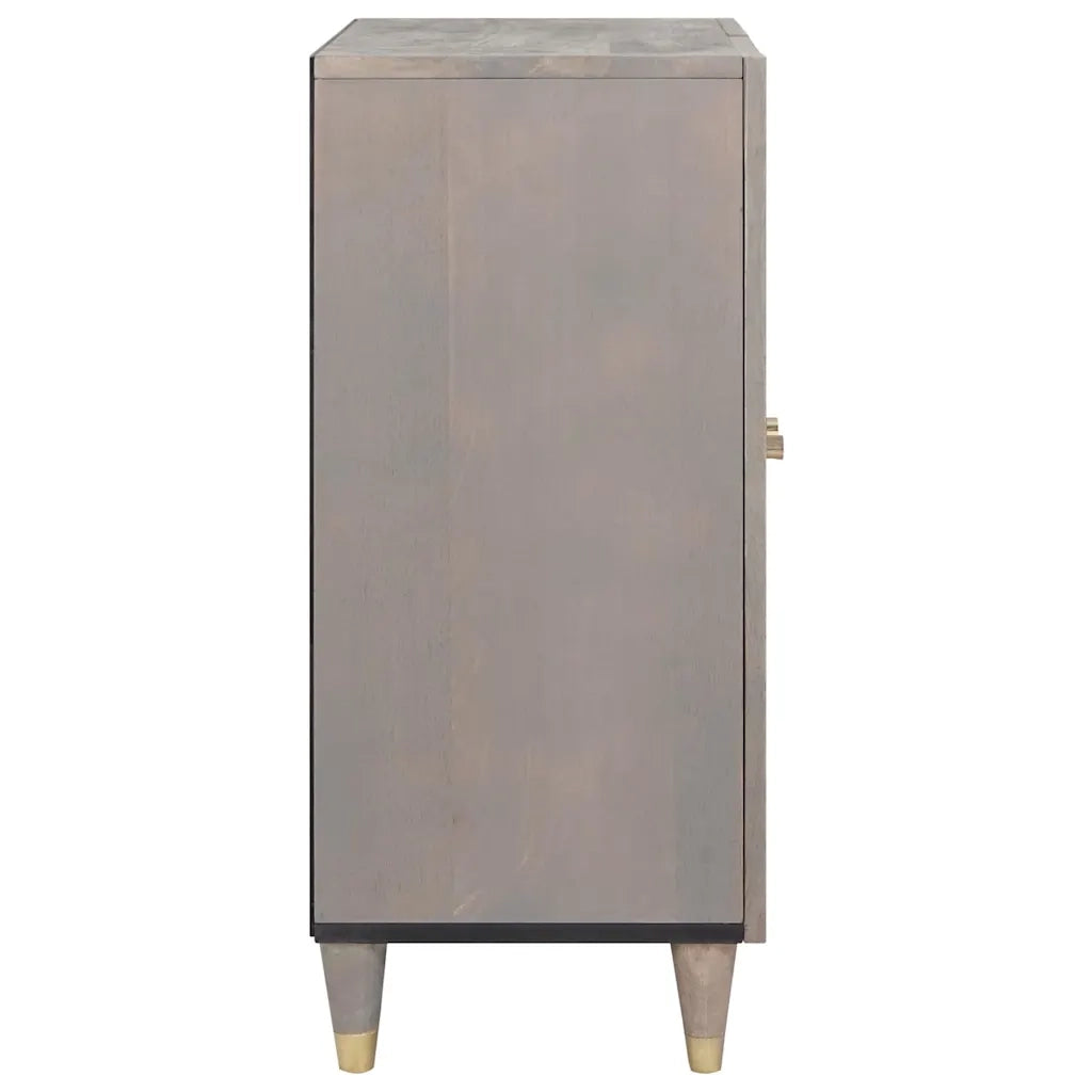 Credenza Grigio e Oro 60 x 33 x 75 cm Legno di mango massello 4018774