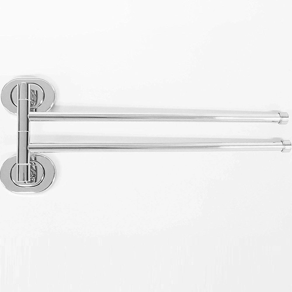 Trade Shop - Supporto Porta Asciugamano Doppio Acciaio 37x14x5cm  69199 Muro Parete Bagno -