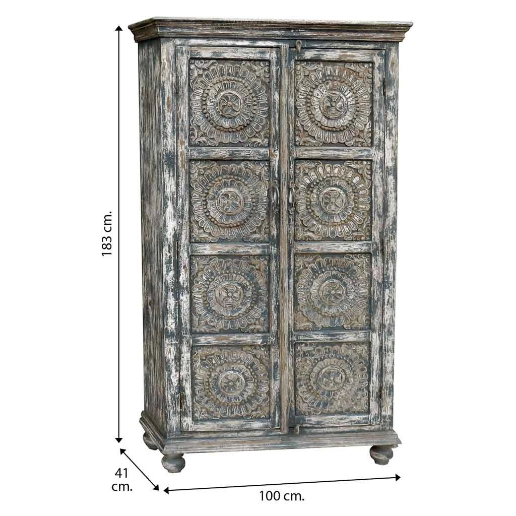 Armadio in legno grigio artigianale 100x41x183h cm