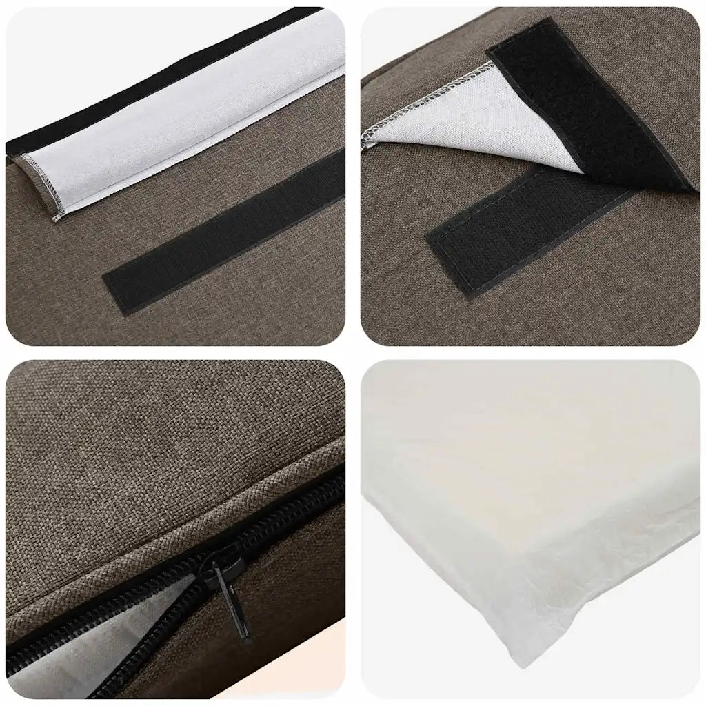 Testiera imbottita Marrone e taupe 140 cm Pino massello