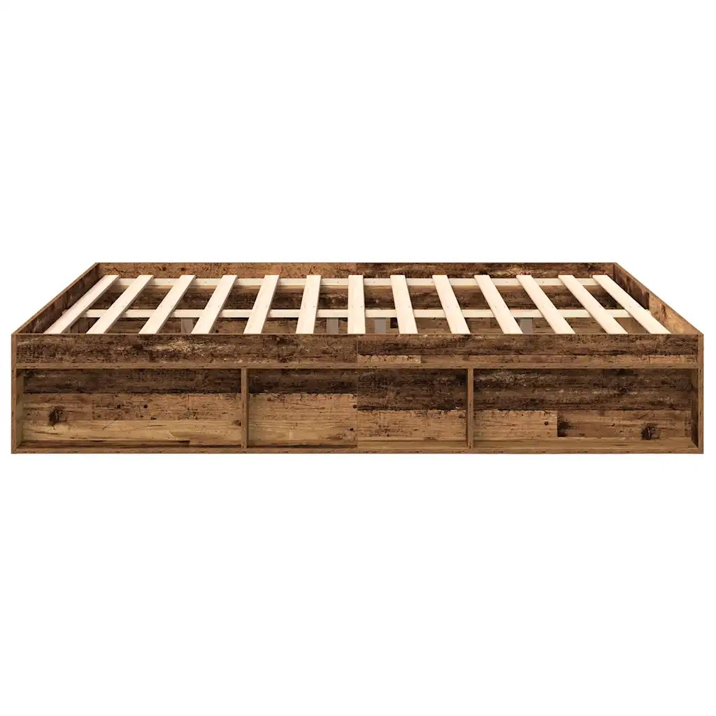 Giroletto senza Materasso-Struttura Letto Legno Antico 200x200 cm in Truciolato 660528