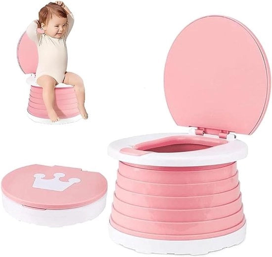 Toiletbril per nido per bambini - Portatile toilet seat per bambini per viaggi, campeggio o uso familiare (rosa)