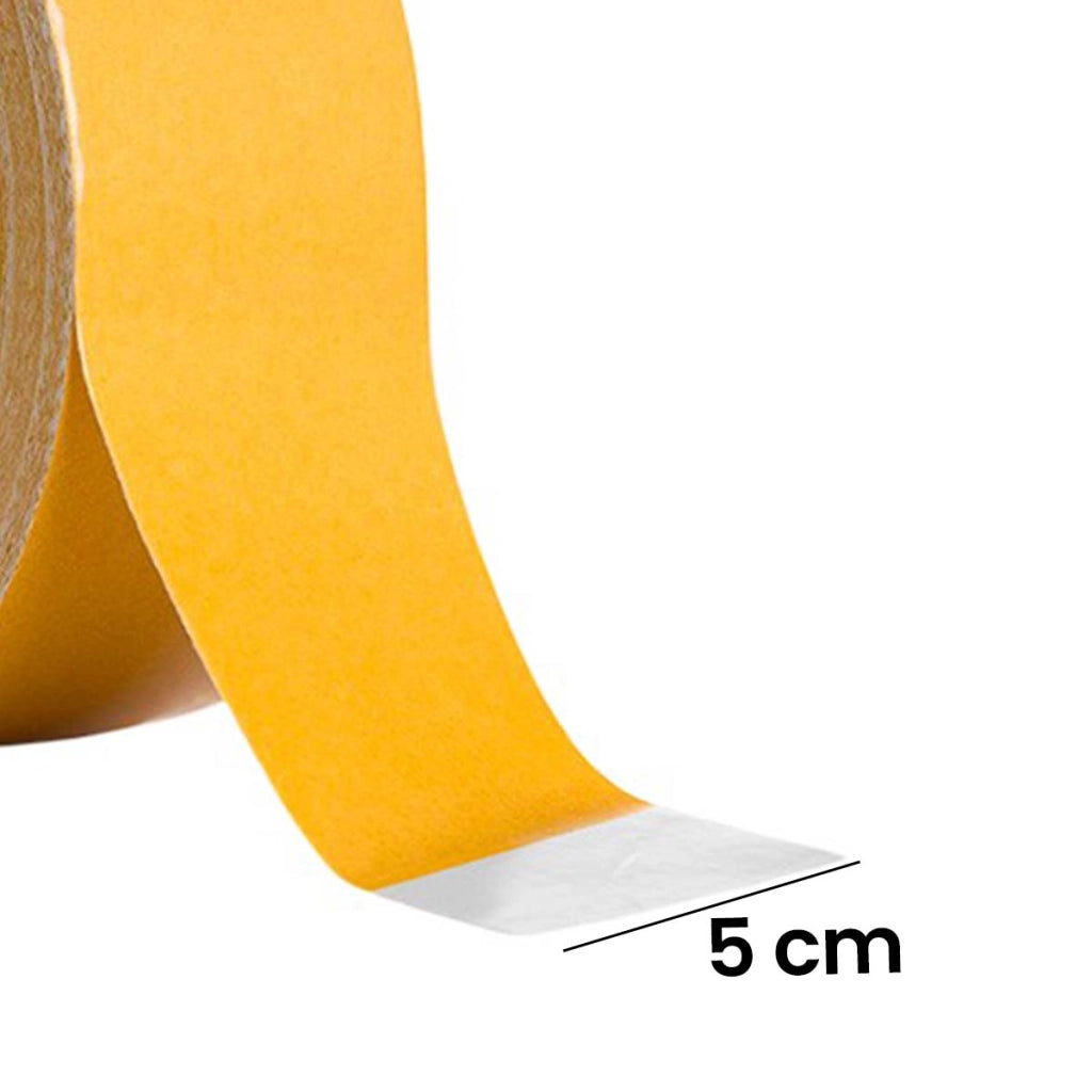 Nastro Adesivo Biadesivo 5cm x 20m Alta Resistenza e Anti-allungamento Giallo Avizar