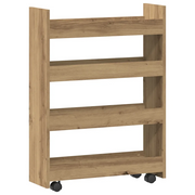 Carrello Stretto a 4 Livelli Rovere Artigianale in Truciolato CFW2303107