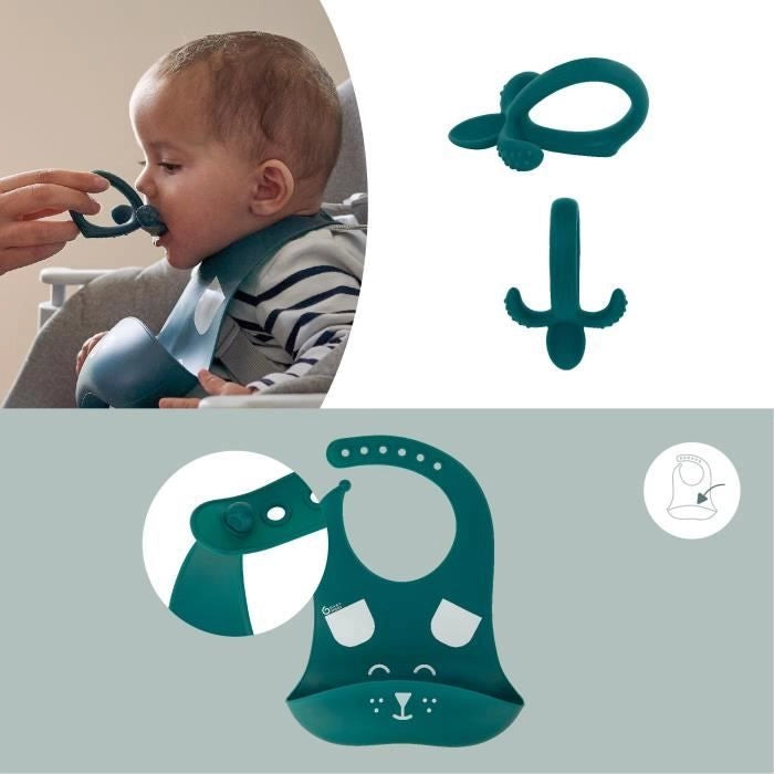Babymoov Set pasto 6-12 mesi 3 pezzi, FIRST'ISY Dog Blue