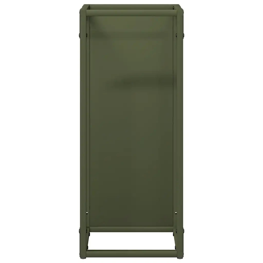 Rastrelliera per Legna da Ardere Verde Oliva 25x25x60 cm 864262