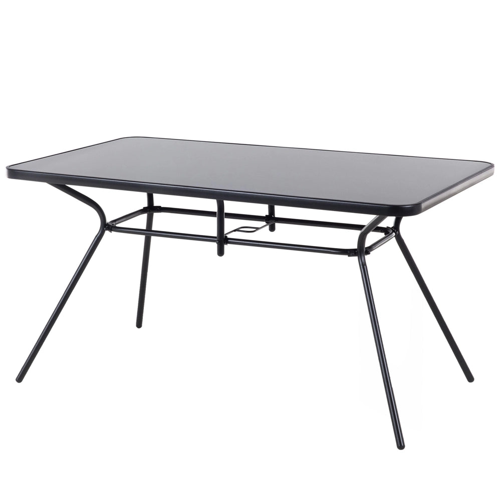 Tavolo da pranzo per esterno in acciaio Nero 140 x 80 cm da giardino moderno
