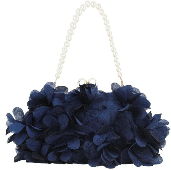 Clutch per donna con manico in seta e catena per matrimonio, prom e festa