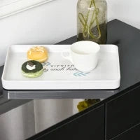 Mobiletto Multiuso Nero con 2 Cassetti e 2 Armadietti ad Apertura a Pressione, 117x36x74cm