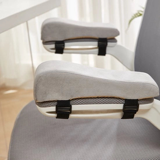 Supporto per braccio e gomito per poltrone da ufficio, protezione per il gomito rialzato morbido, cuscino per braccio e gomito comodo, supporto per gomito, adatto a poltrone per computer, grigio.