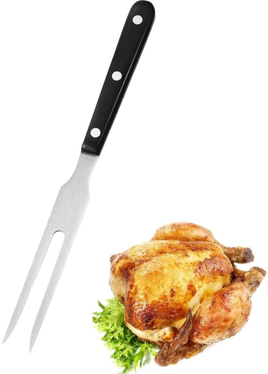 Vitellospiede in Acciaio Inox - Manico Lungo 27cm - Progettazione Ergonomica - Ideale per la Carne Strappata - Multifunzionale - Utilizzo Comodo - Spiedini di Carne