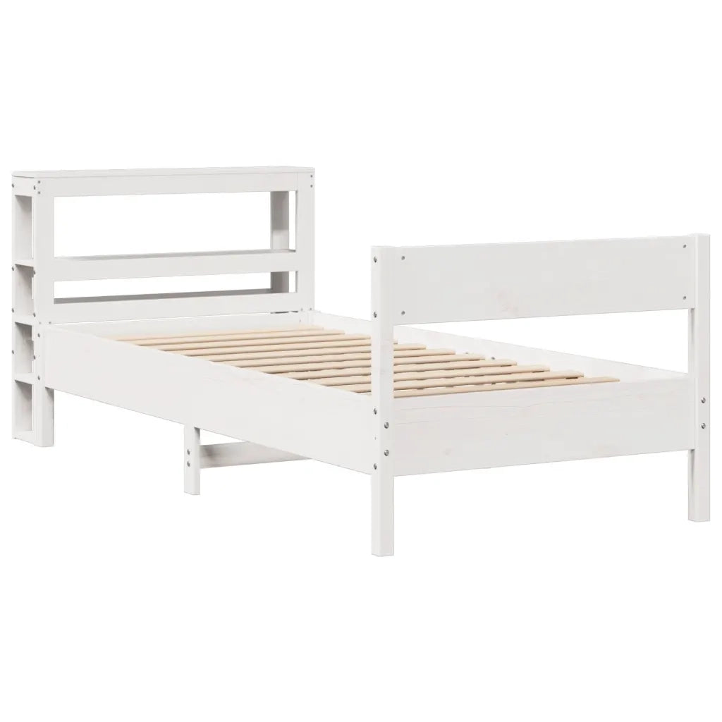 Letto senza Materasso Bianco 90x190 cm in Legno Massello Pino 3306208