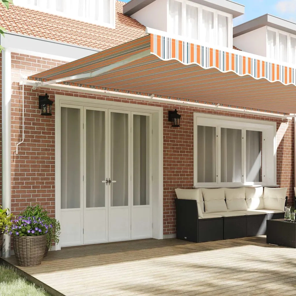 vidaXL Tenda Retrattile Multicolore 600 × 300 cm Poliestere e Metallo