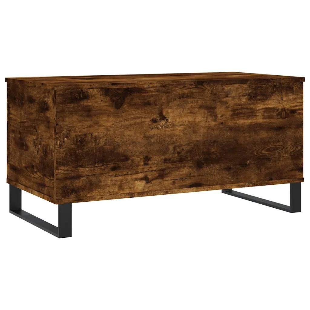 Tavolino da Salotto-Tavolino da soggiorno-Tavolo Rovere Fumo 90x44,5x45 cm Legno Multistrato 929365