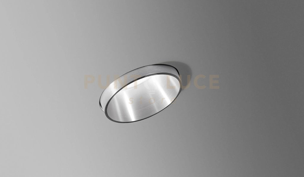 THESSALY faretto Incasso 1 Luce COLORE Acciaio Spazzolato attacco GU10 in alluminio e gesso d.10cm