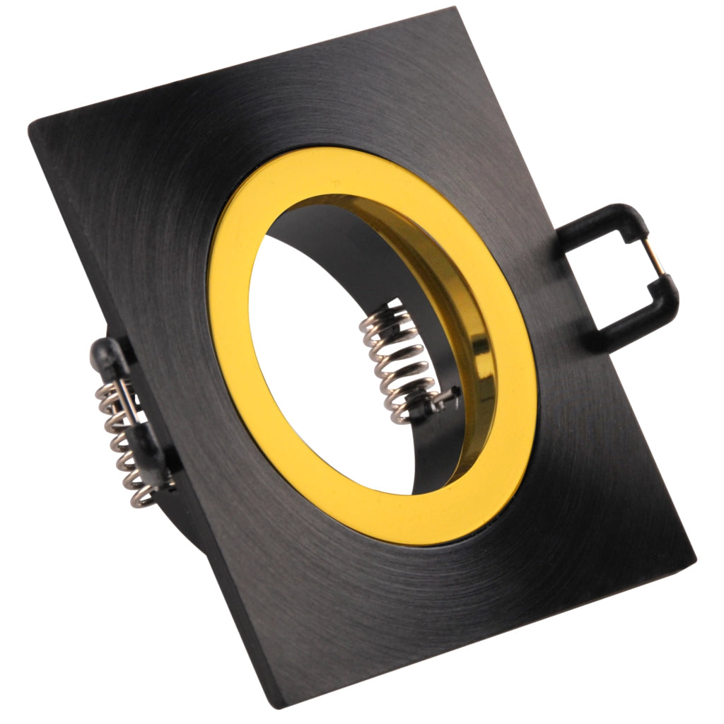 Faretto incasso quadrato nero-oro GU10 Polux FEBE 323361
