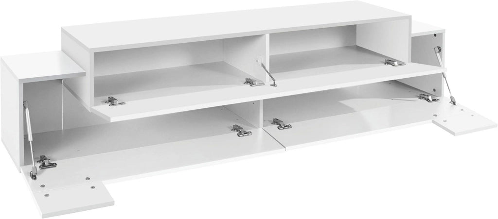 Mobile Tv 3 Ante a Ribalta 200x45x51,5 cm Coro Bianco Lucido/Bianco