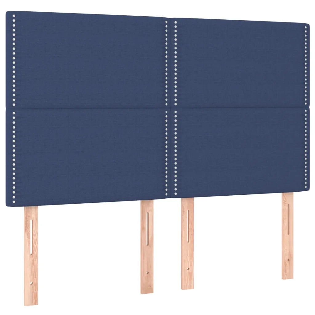 Letto a Molle con Materasso e LED Blu 140x190 cm in Tessuto