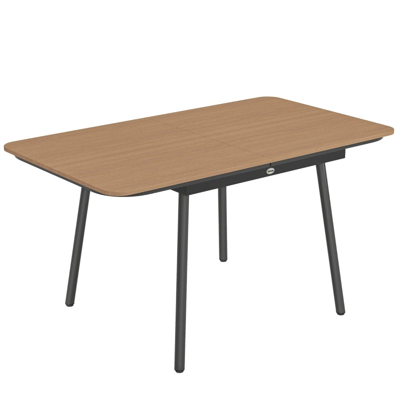 TAVOLO da giardino 140x80 cm per 6 persone in metallo e WPC teak