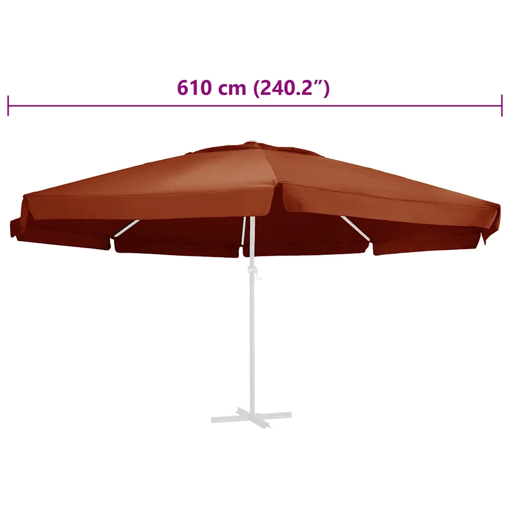 Telo di Ricambio per Ombrellone Terracotta 610 cm CFW6595841