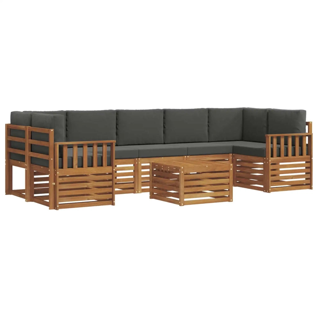 Set di divani da esterno con cuscino 8 pcs Naturale e Antracite 3374522