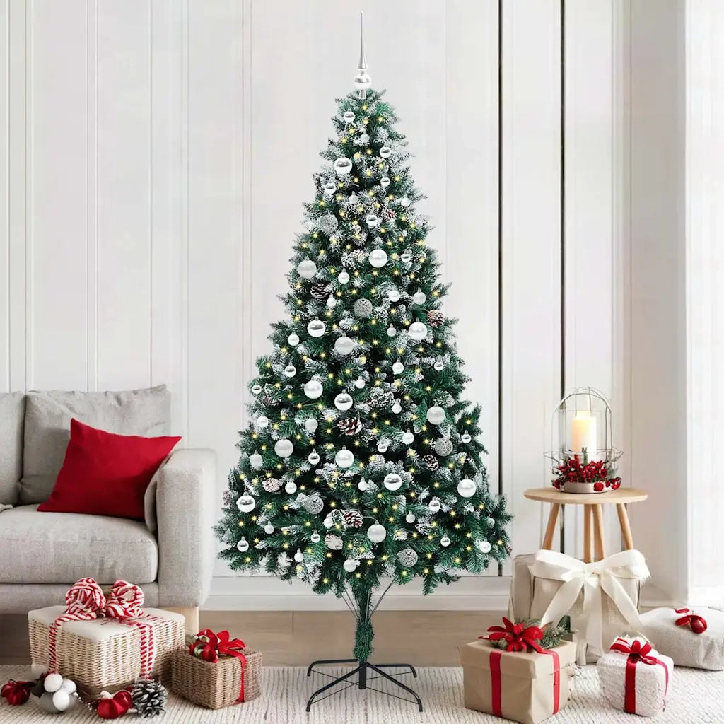 Albero di Natale artificiale con 300 LED Verde 210 cm 3396278